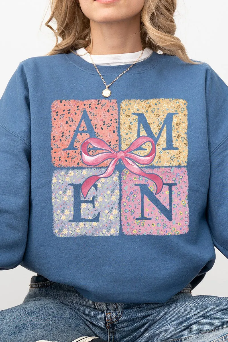 Patchwork Floral Amen Heavy-weight Crew Sweatshirt