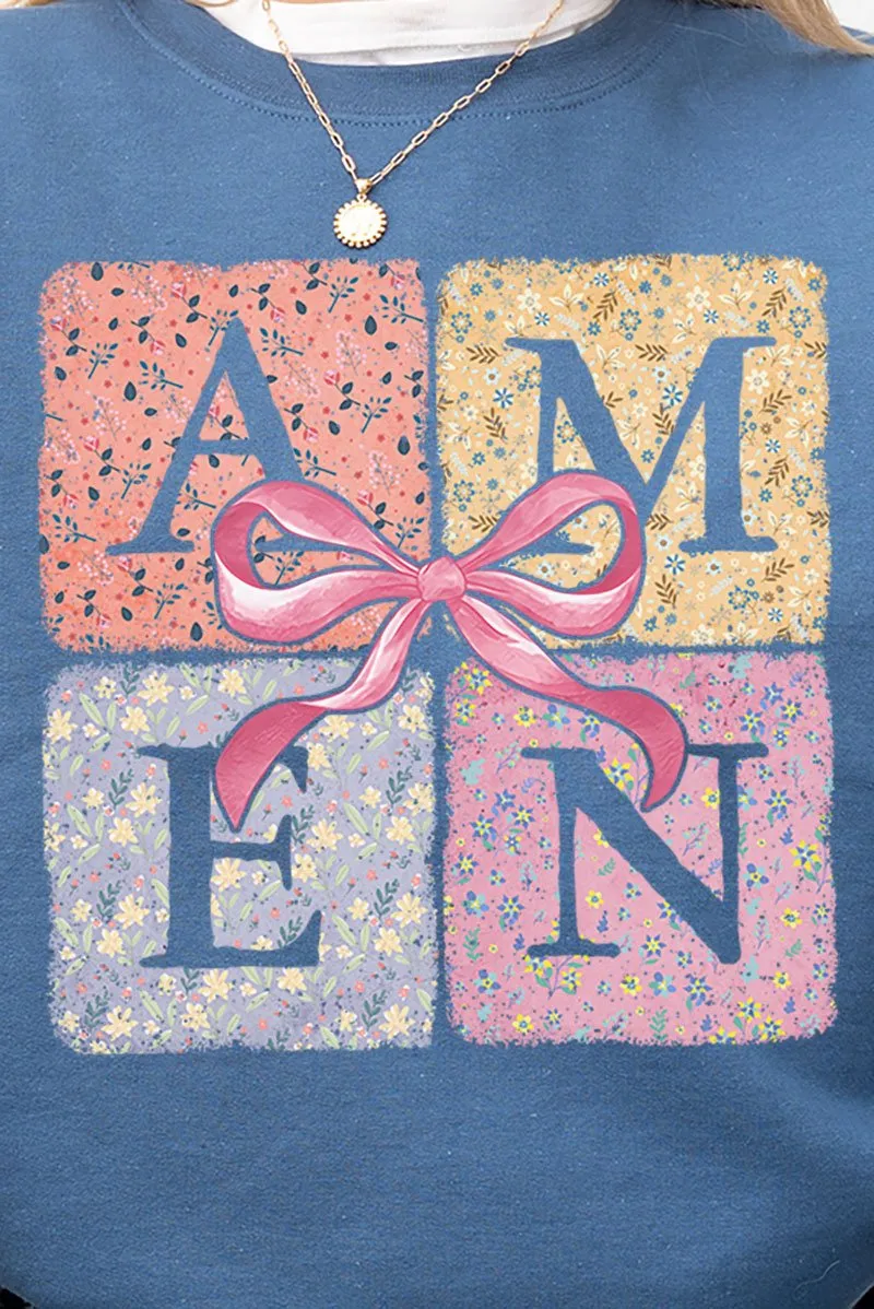 Patchwork Floral Amen Heavy-weight Crew Sweatshirt