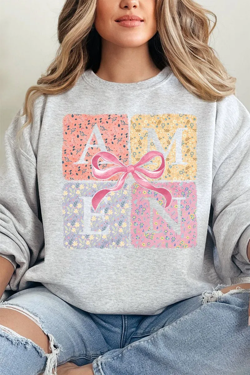 Patchwork Floral Amen Heavy-weight Crew Sweatshirt