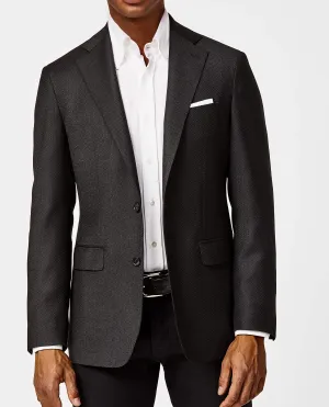Paulo Oliveira Travel Jacket in Black-Pepper Speckled Stretch Merino Wool