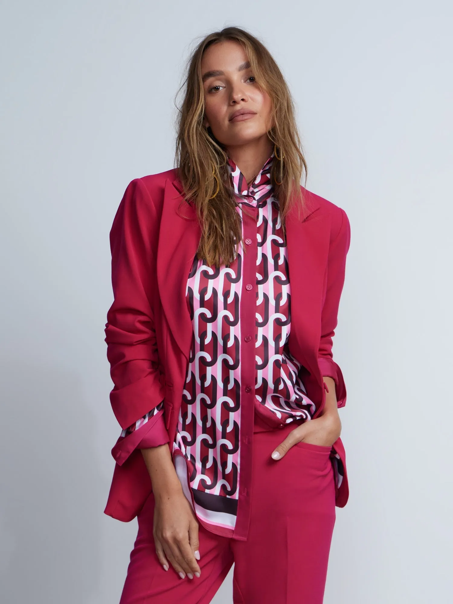 Petite Essential Stretch Long Sleeve Peak Lapel Blazer