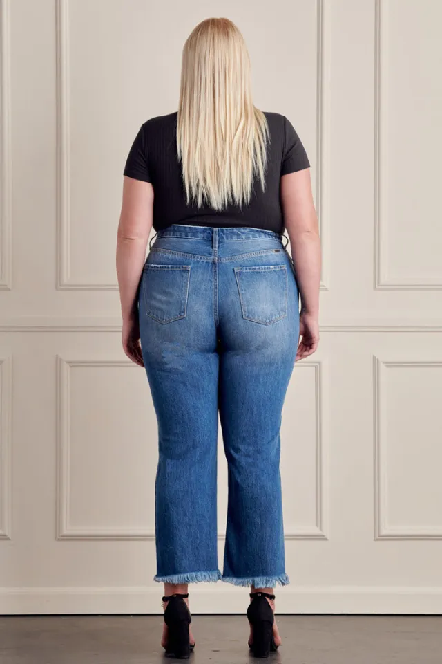 Plus Size, High Rise Straight Leg Jeans (Medium) FINAL SALE
