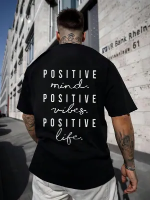 Positive Mind Vibes Life - Black - Gym Oversized T Shirt