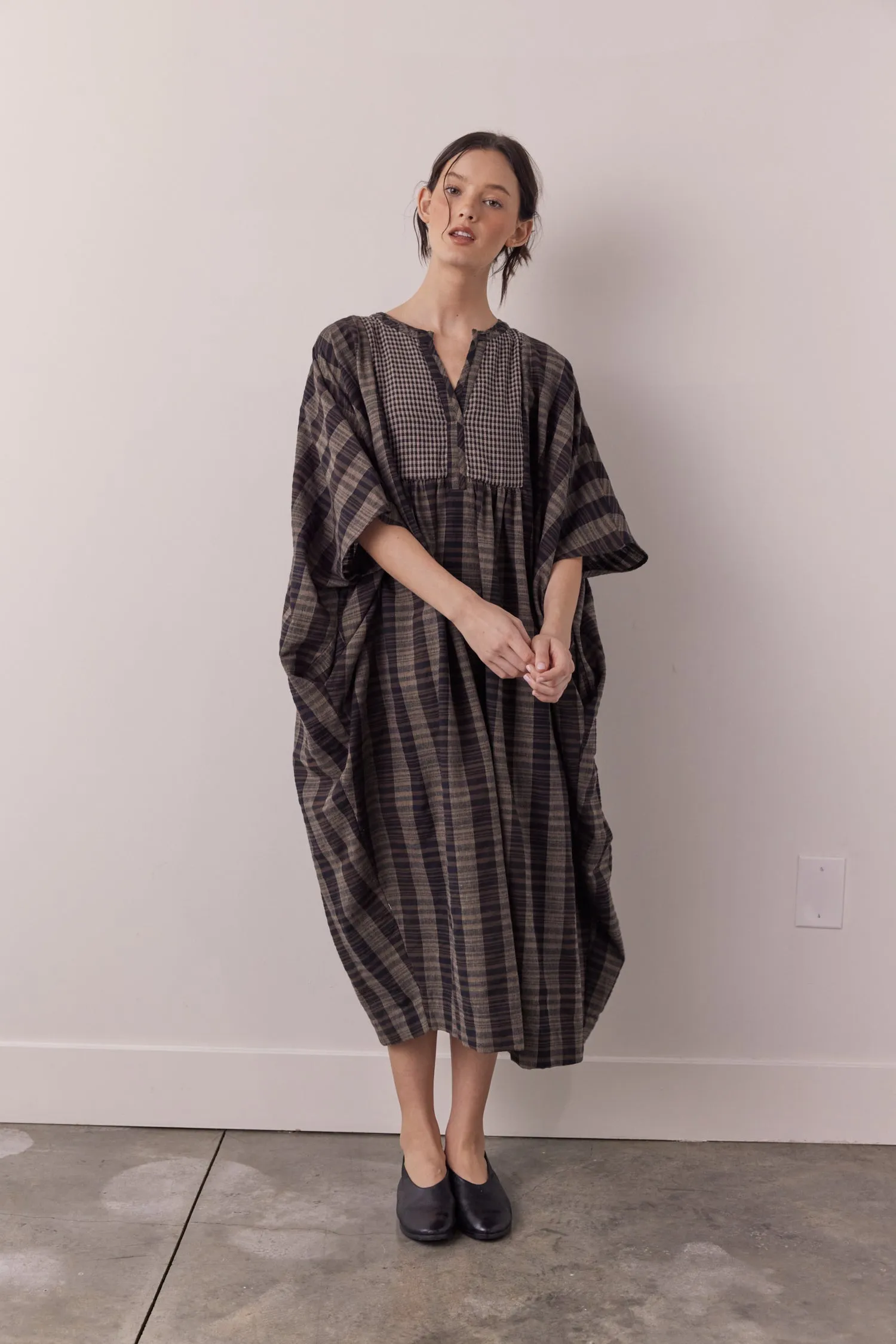 Pullover cotton linen blend easy dress