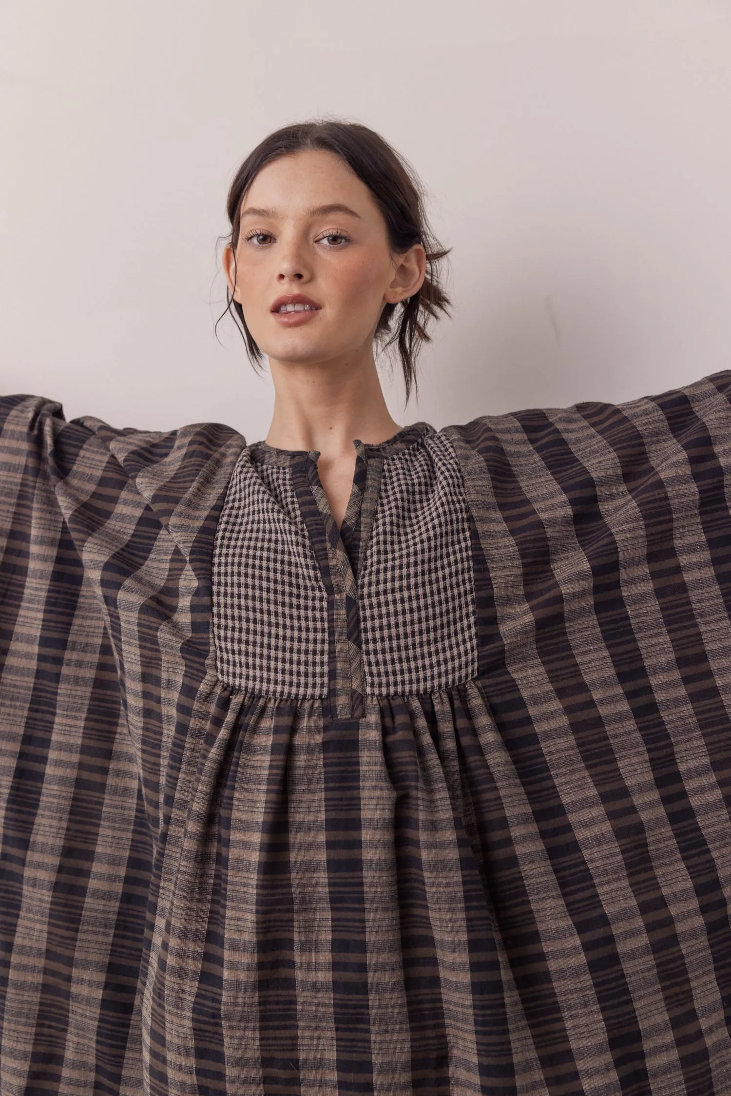 Pullover cotton linen blend easy dress
