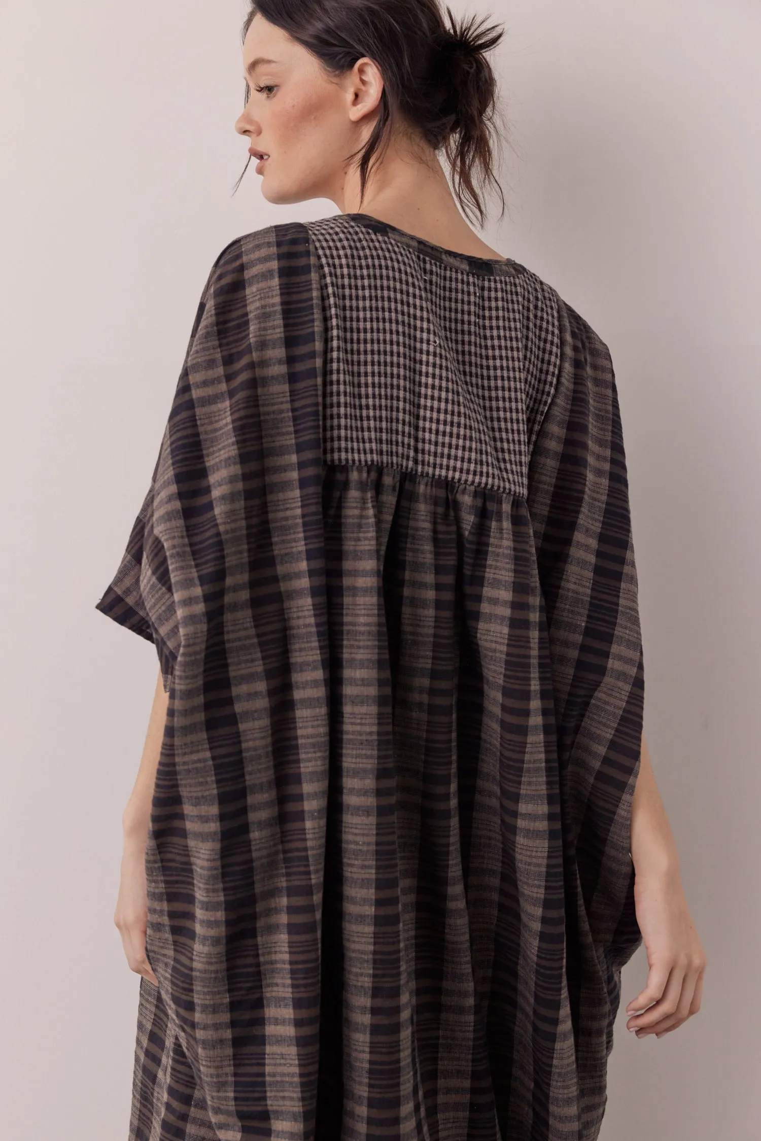 Pullover cotton linen blend easy dress