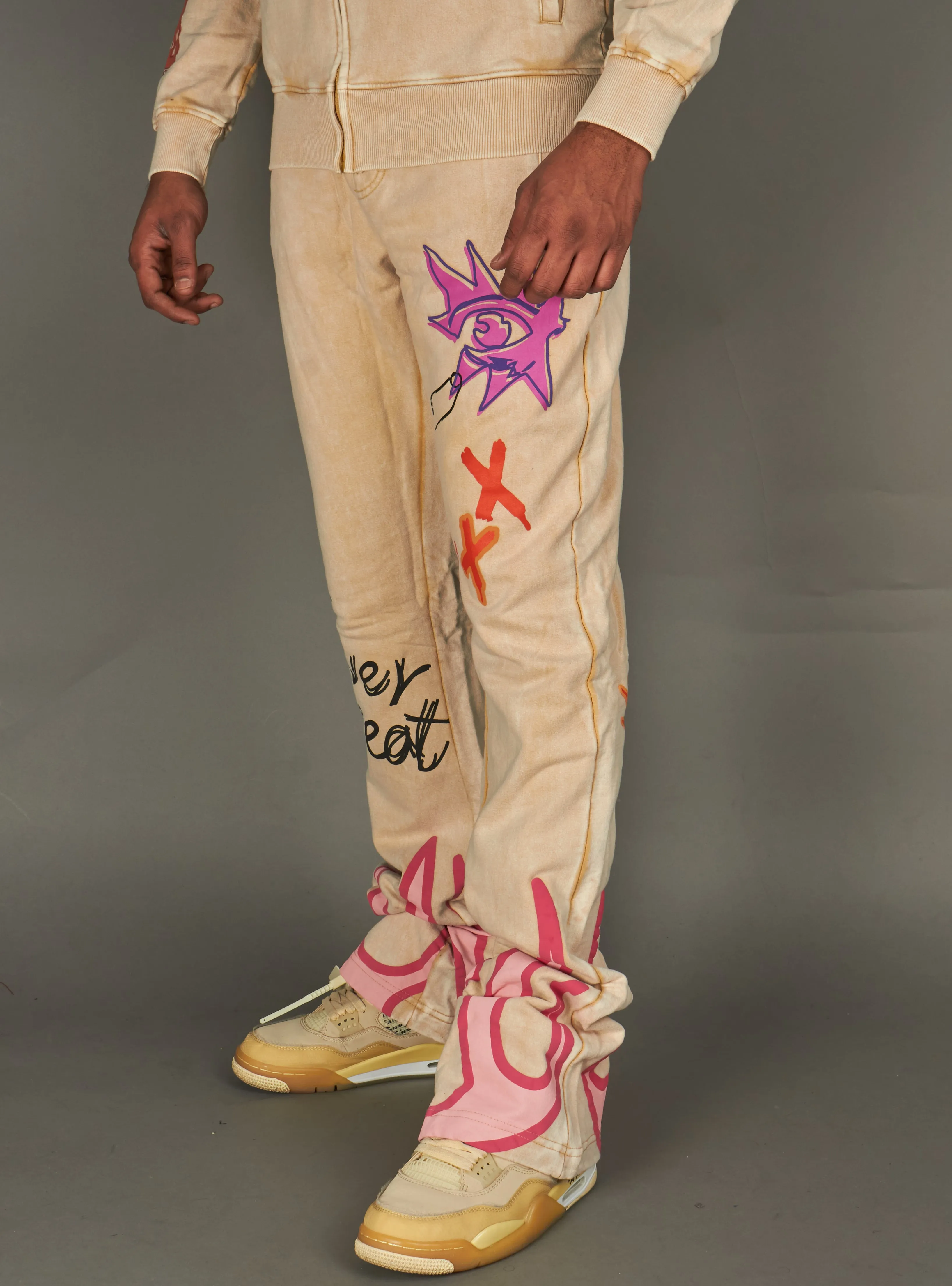 Rebel Minds Sweatpants - Heated Washed - khaki - 142-461