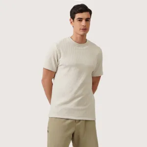 Relaxed Fit T-Shirt In Textured Knit Stripes