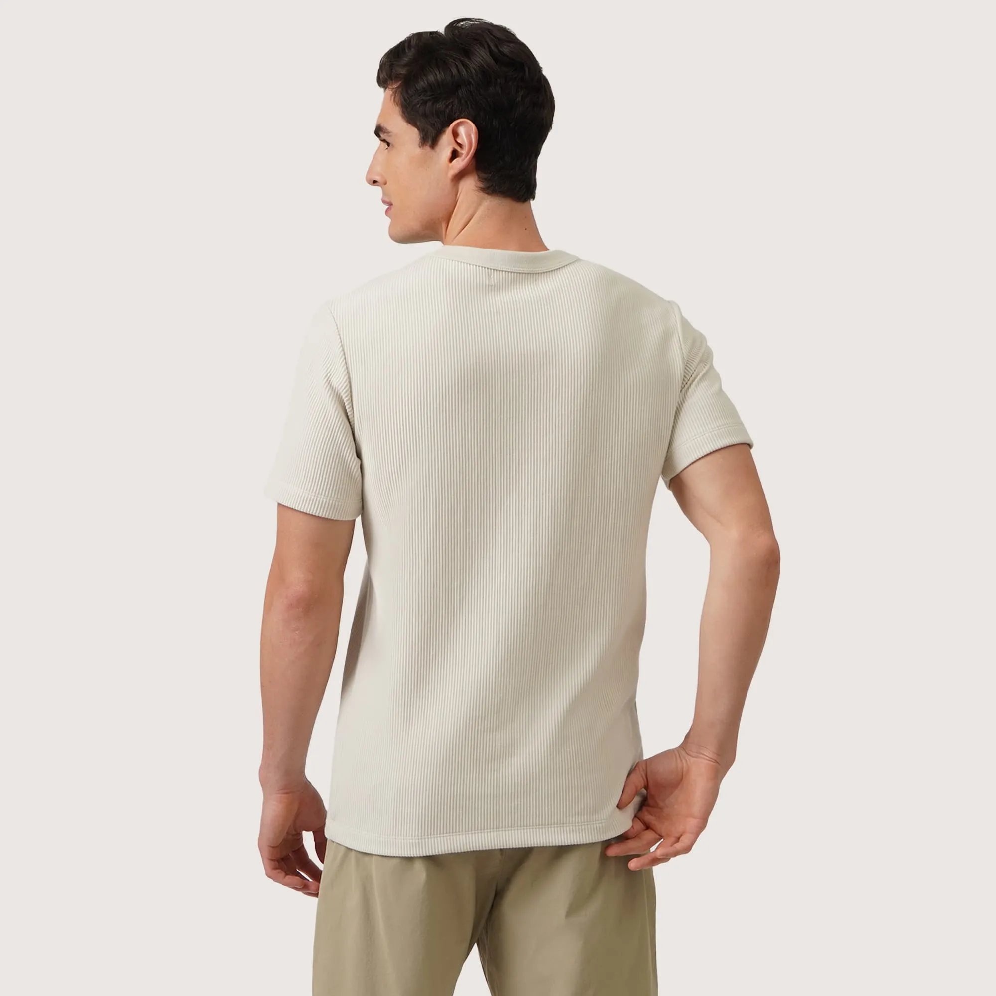 Relaxed Fit T-Shirt In Textured Knit Stripes