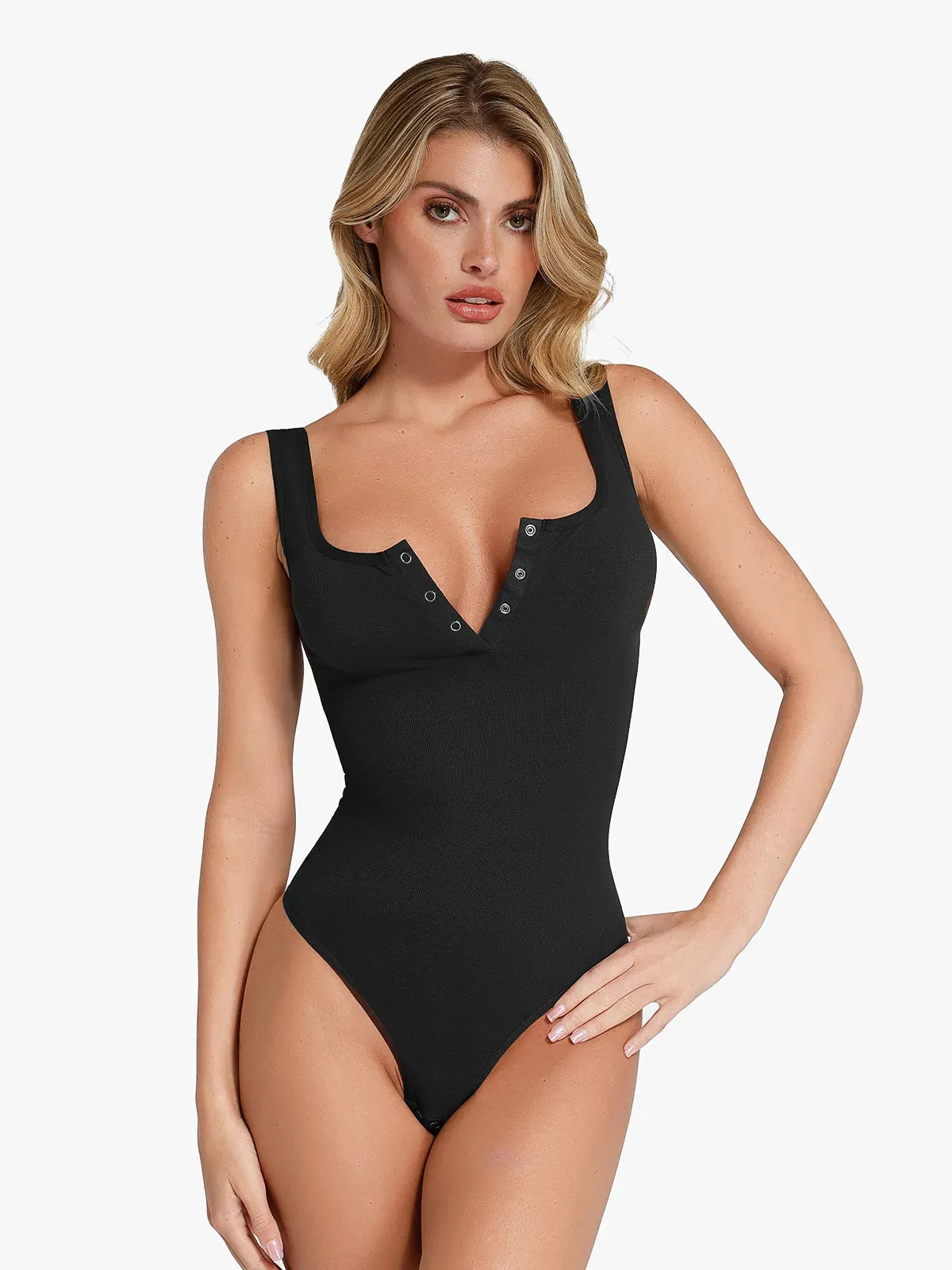 Shapewear Seamless Modal Henley Tank Bodysuit
