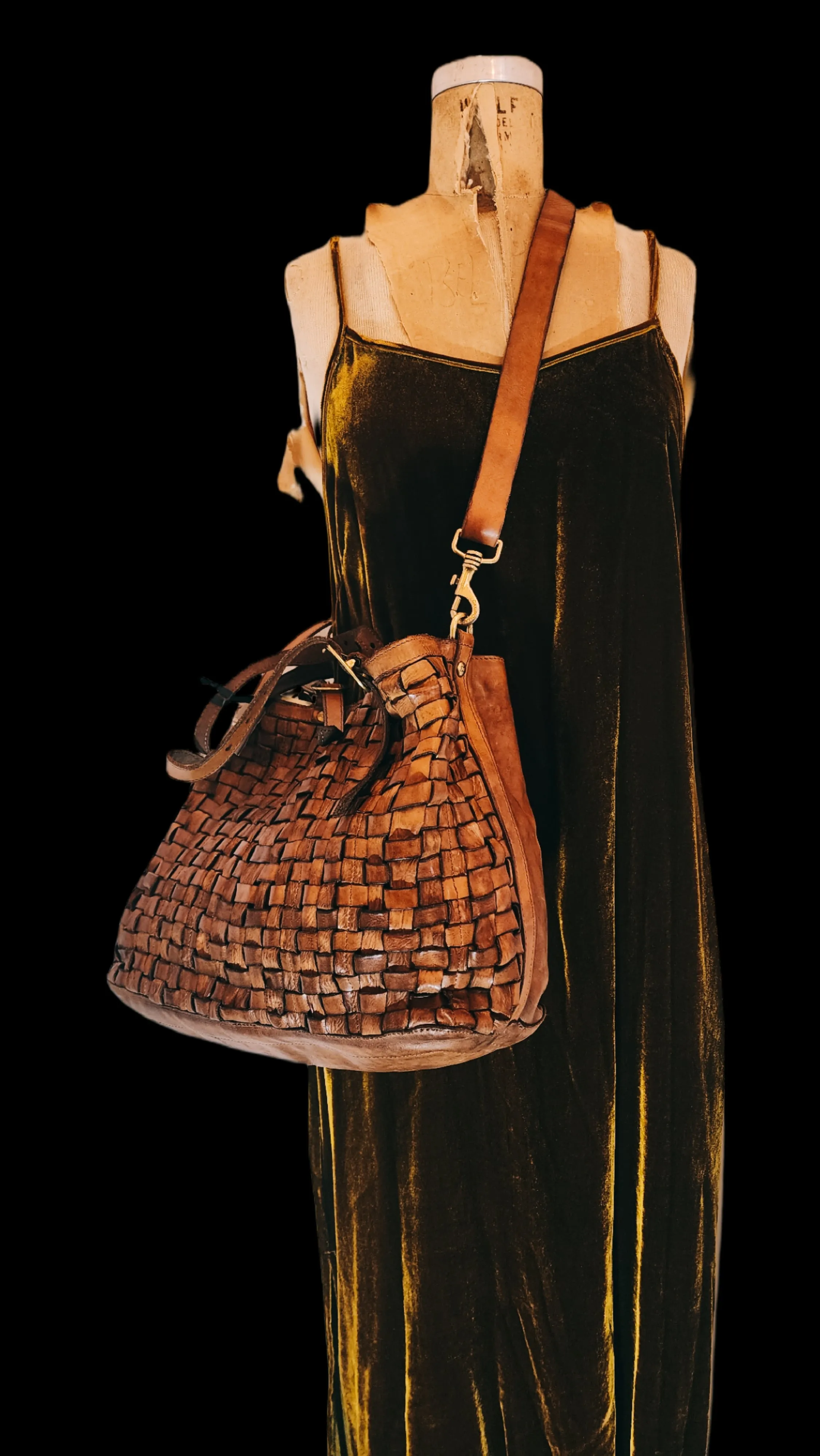 Slip dress (Silk Velvet) - Old Gold