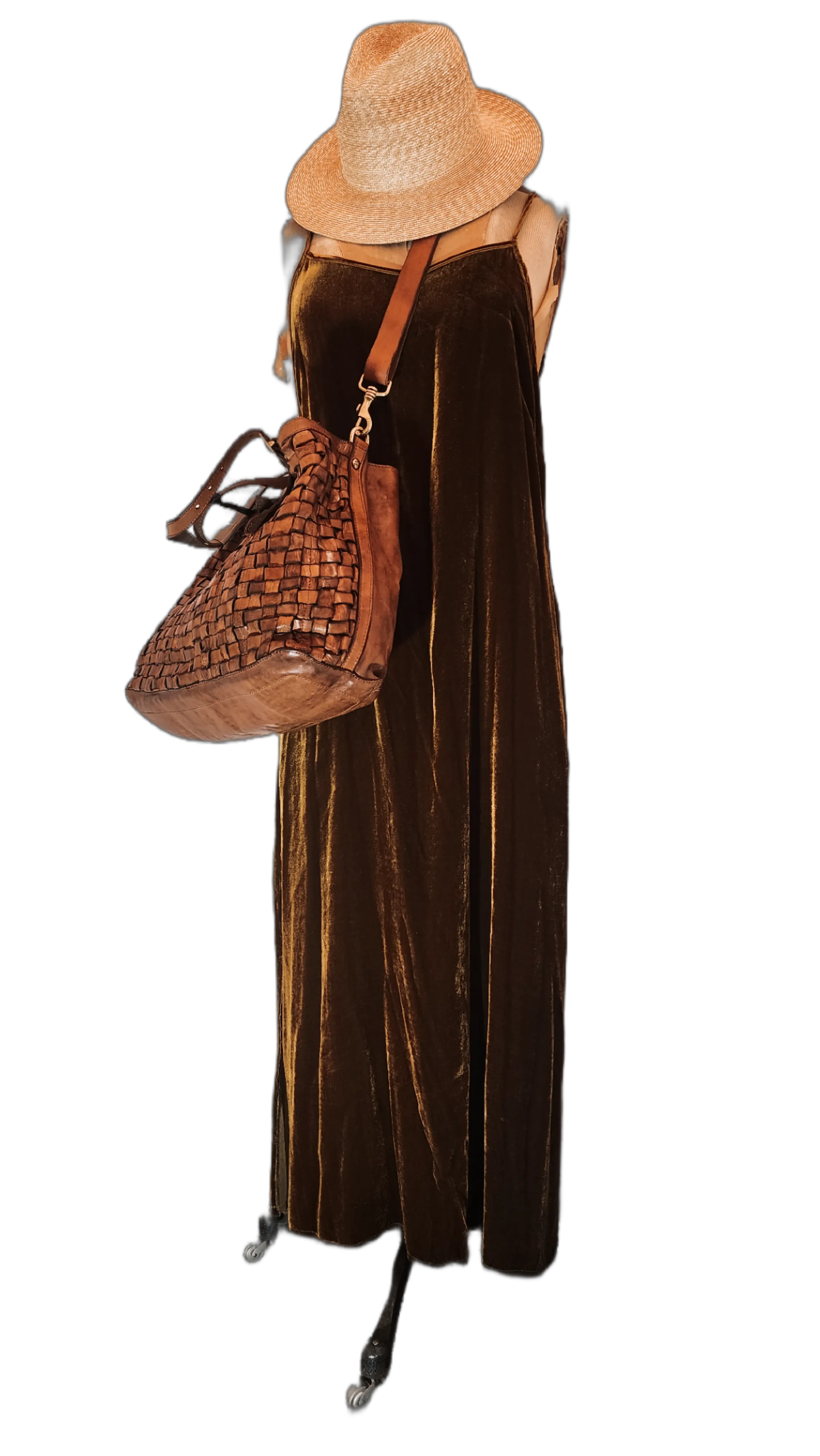 Slip dress (Silk Velvet) - Old Gold