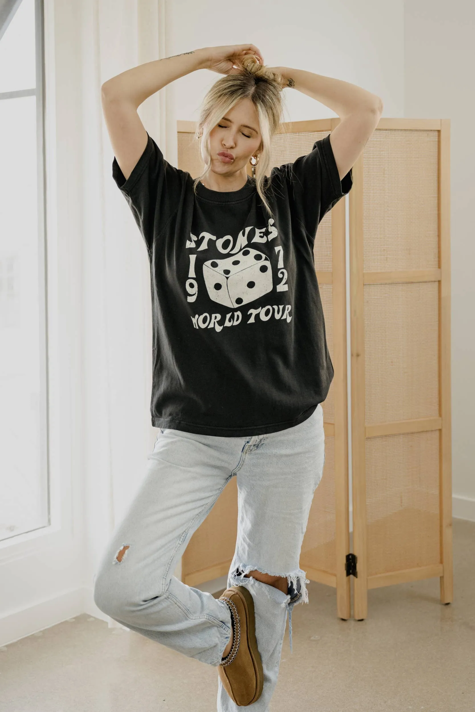 The Rolling Stones Dice Black Licensed Hi-Dive Graphic Tee