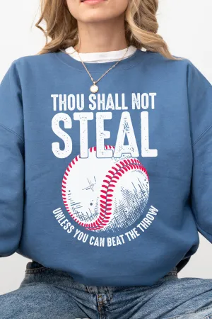 Thou Shall Not Steal Baseball Heavy-weight Crew Sweatshirt