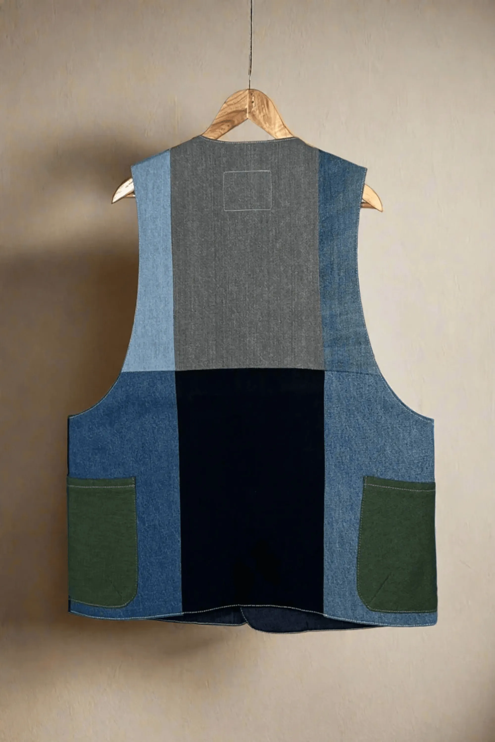 Un Denim - 100% Cotton Unisex Upcycled Denim Gilet Jacket | G146