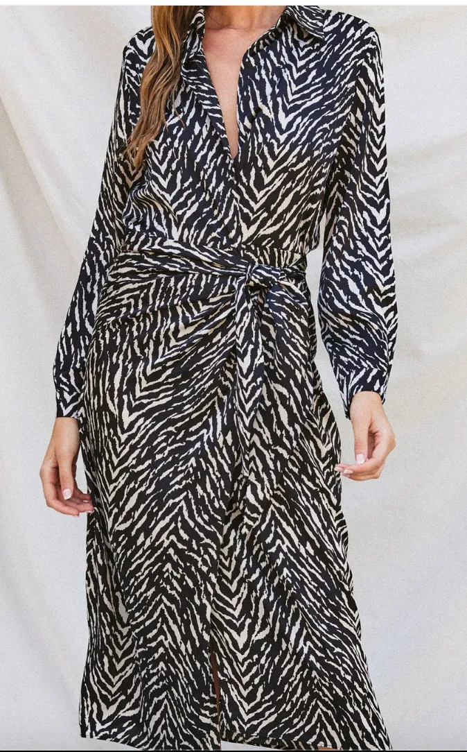 Untamed Midi Shirt Wrap Dress
