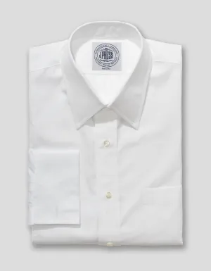 WHITE POINT COLLAR FRENCH CUFFED DRESS SHIRT