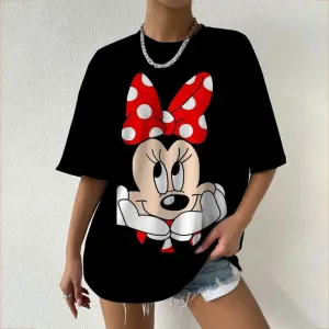 Womans T-Shirts Kawaii Disney Mickey Mouse print Tees Fashion Summer Casual Female Clothes