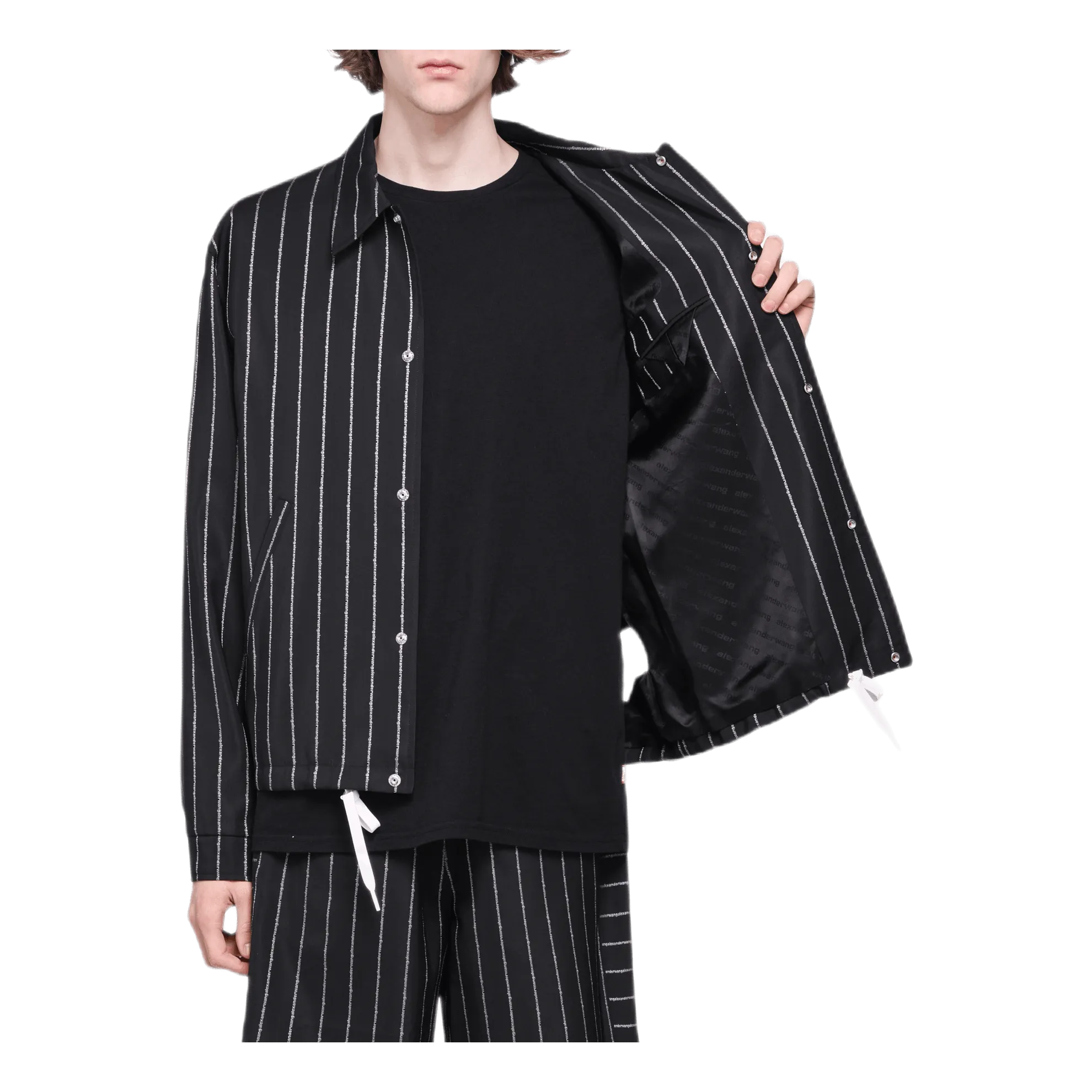 Wool Jacquard Coach Jacket Black