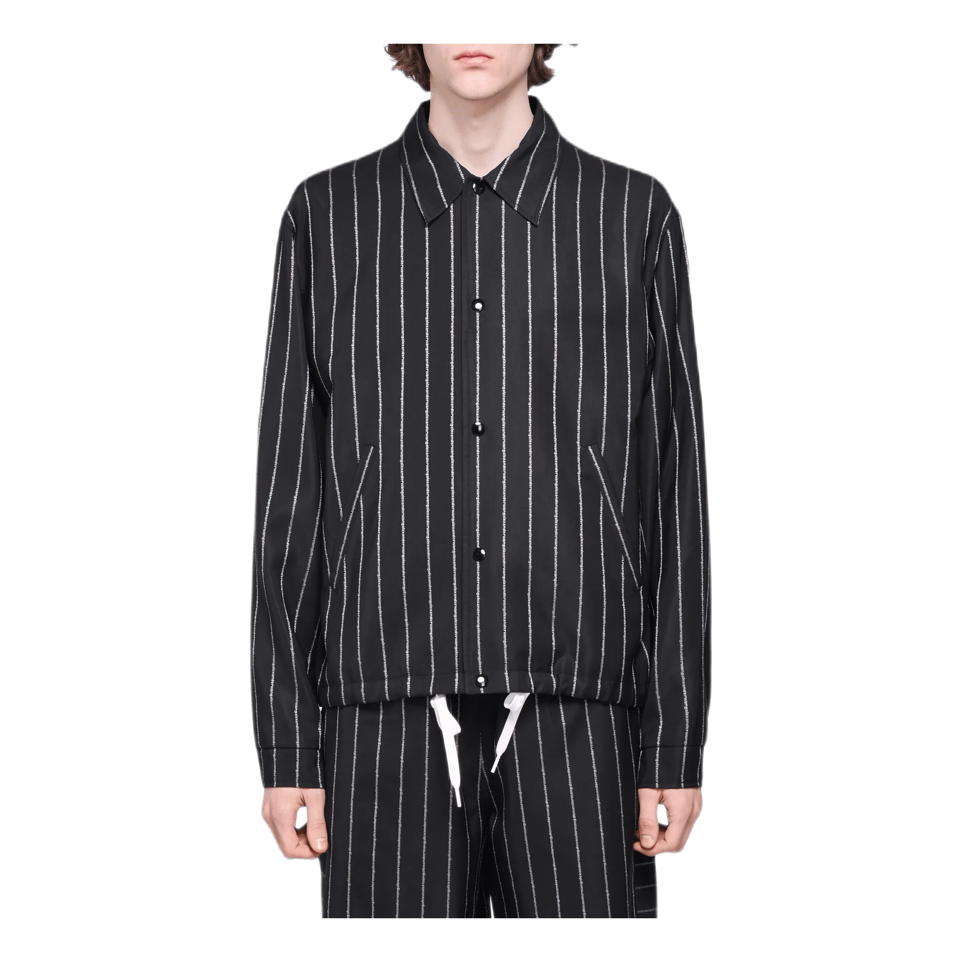 Wool Jacquard Coach Jacket Black