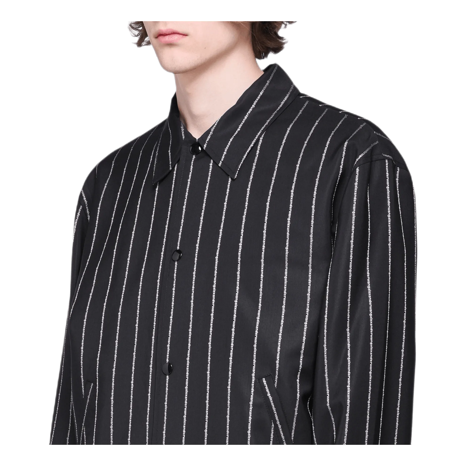 Wool Jacquard Coach Jacket Black