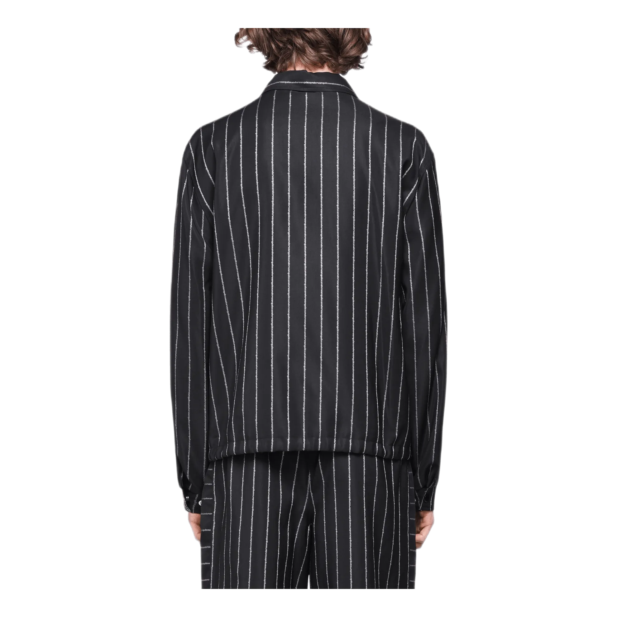 Wool Jacquard Coach Jacket Black