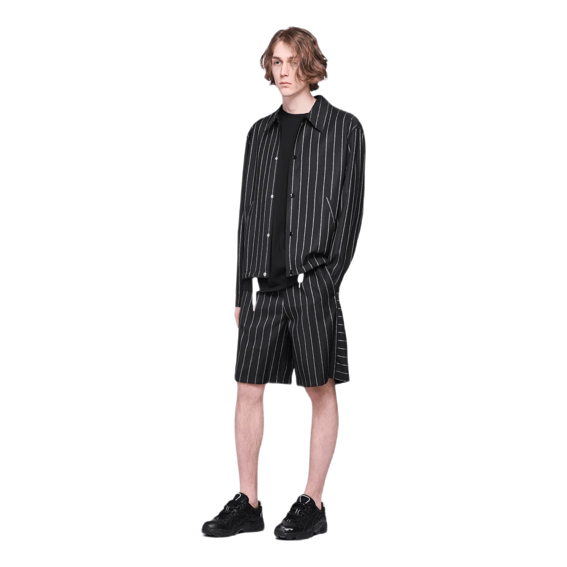 Wool Jacquard Coach Jacket Black